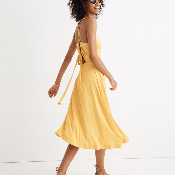 madewell cross back midi dress